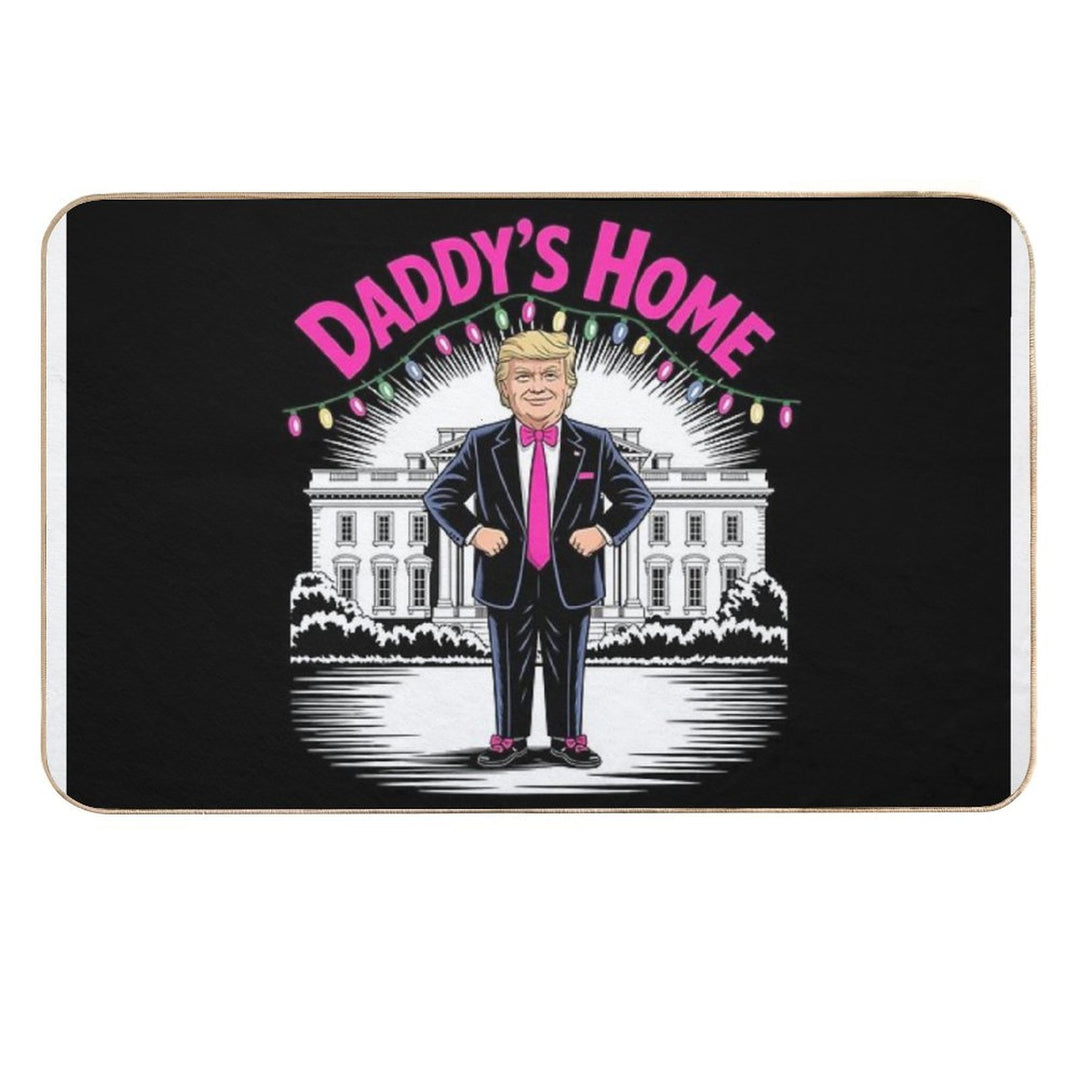 Daddys Home White Trump House Christmas Lights Women Girls  Long-Lasting Bath Mat