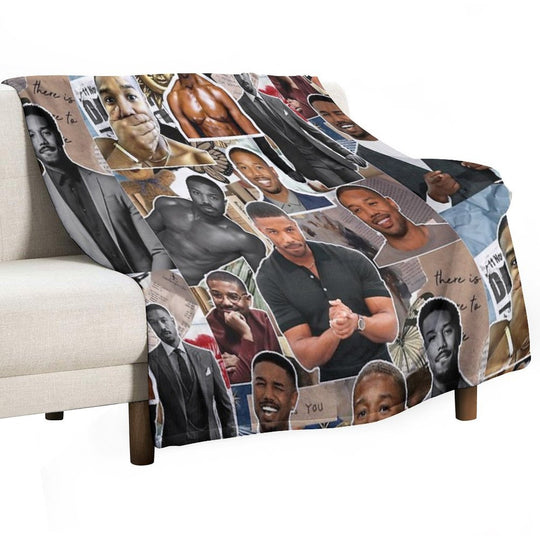 Michael B. Jordan Photo Collage Premium Throw Blanket