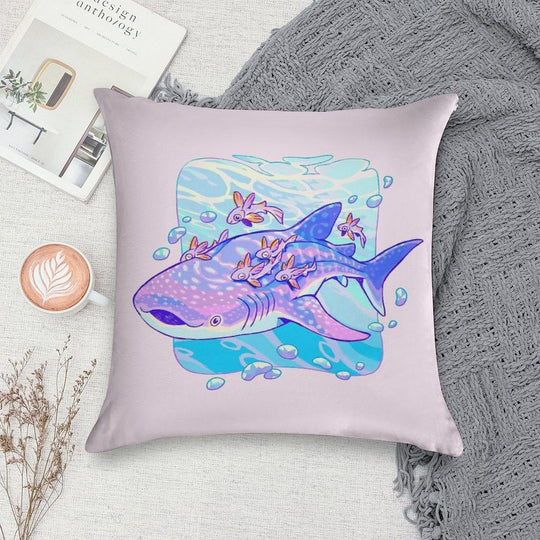 Whale Shark Anatomy Soft Hidden Zipper Throw Pillow
