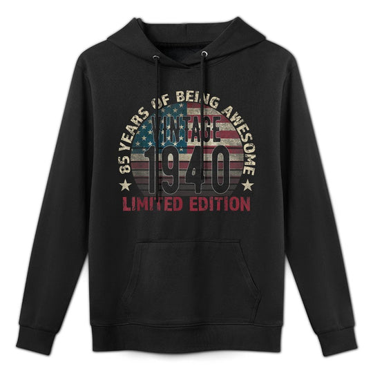 85th Birthday Gift Men Vintage Born 1940 Turning 85 Year Old Relaxed Fit Hoodie