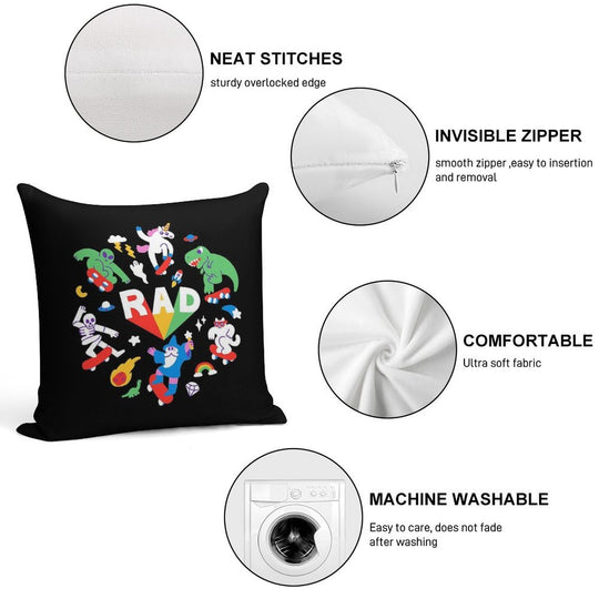 Rad Pals Soft Skin-Friendly Throw Pillow