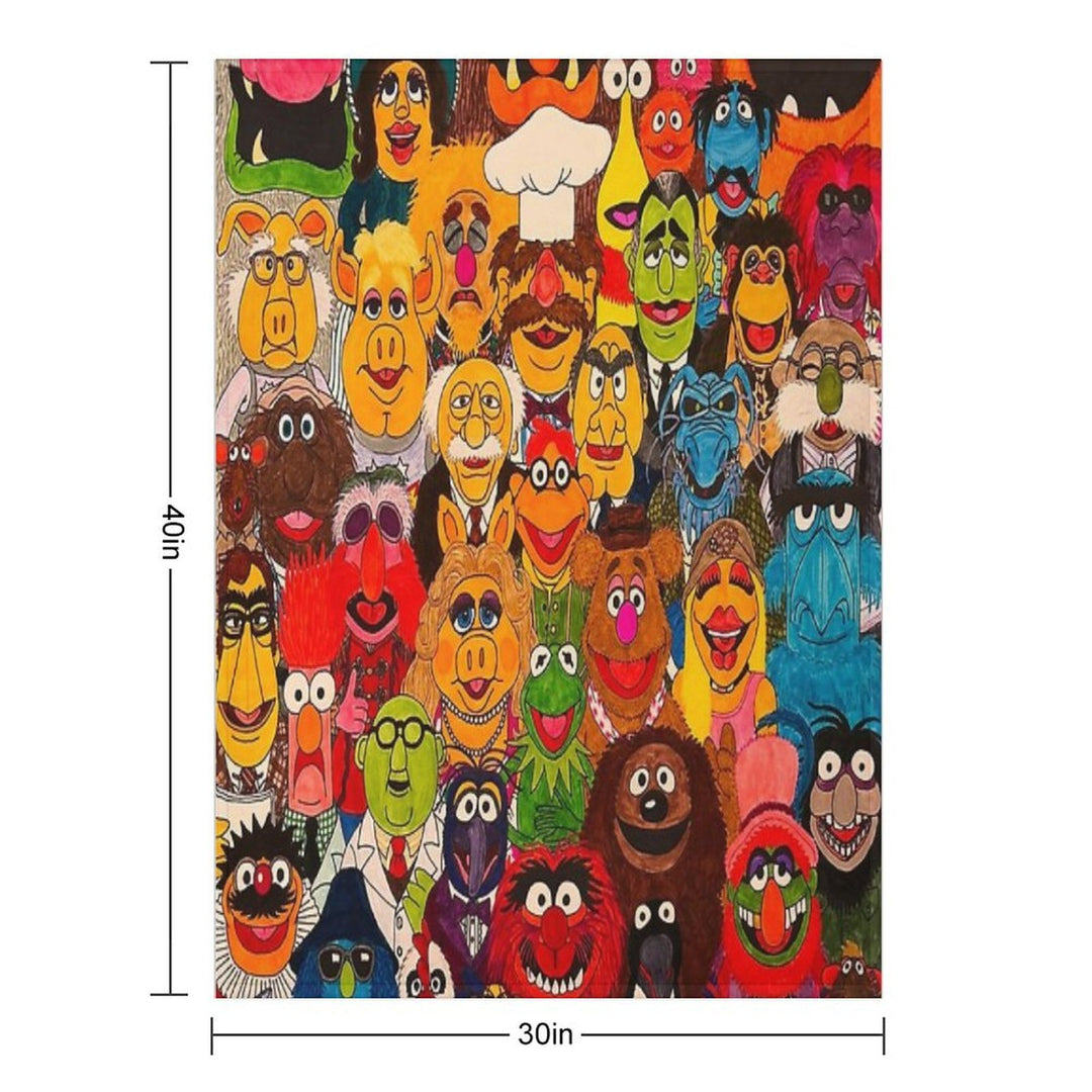 Retro Cartoon The Muppet Art Pattern Wrinkle-free Throw Blanket