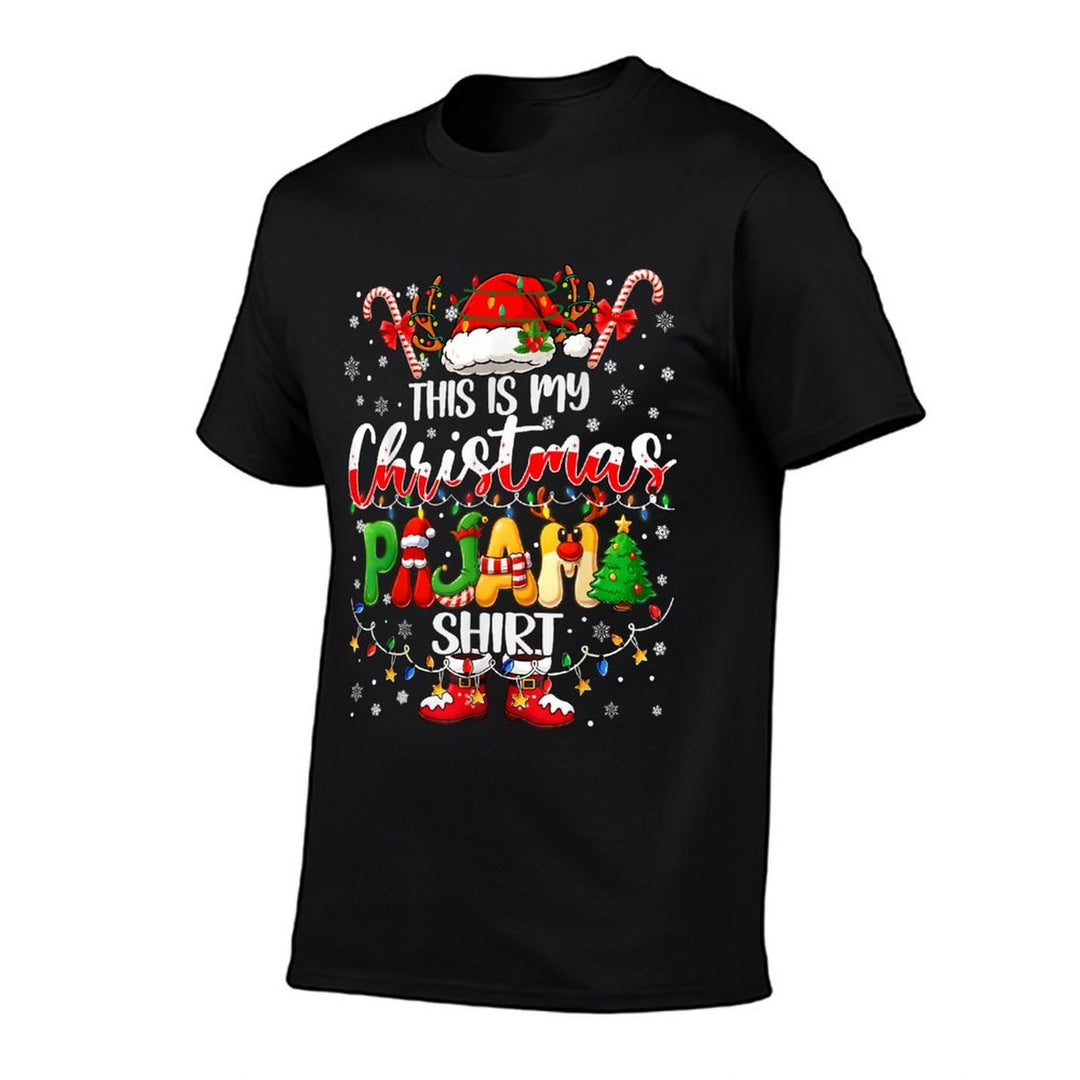 Funny This Is My Christmas Pajamas PJs Men Women Kid Family  Trendy Pattern T-Shirt