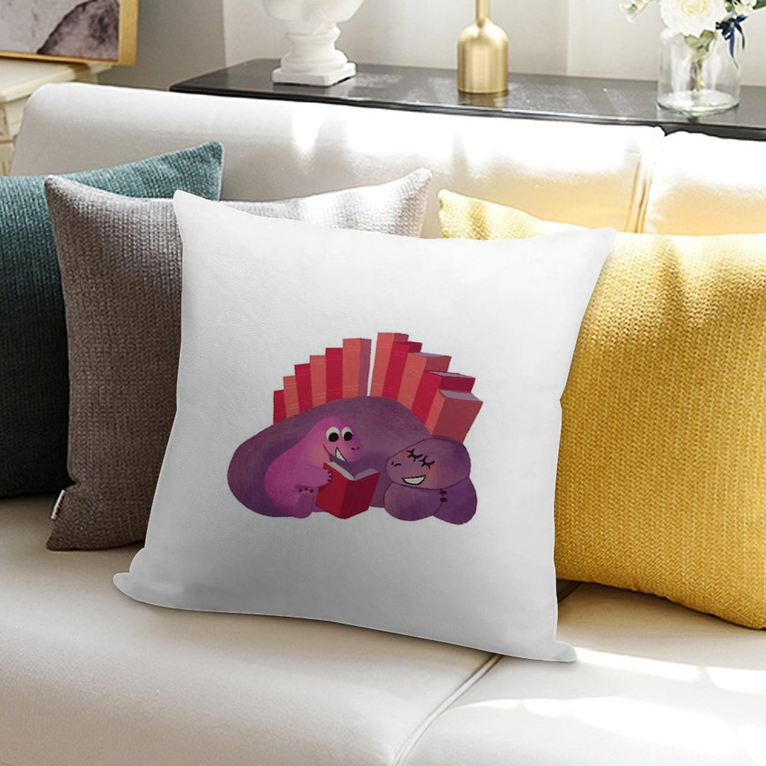 BOOK DINOSAURS 05 Soft Hidden Zipper Throw Pillow