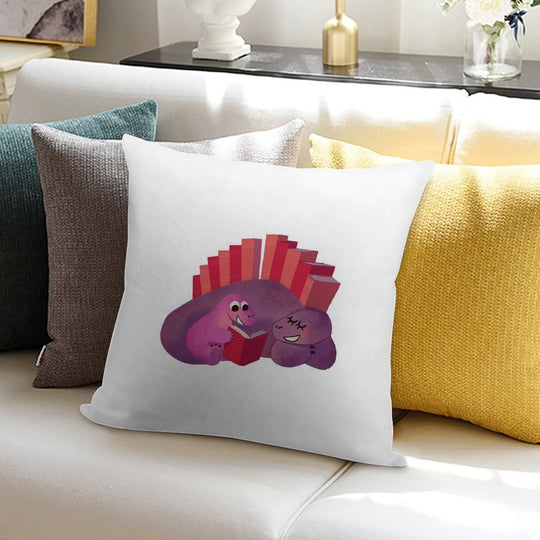 BOOK DINOSAURS 05 Soft Hidden Zipper Throw Pillow