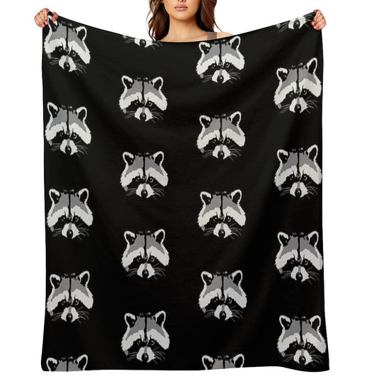 Raccoon Face Eco-conscious Throw Blanket