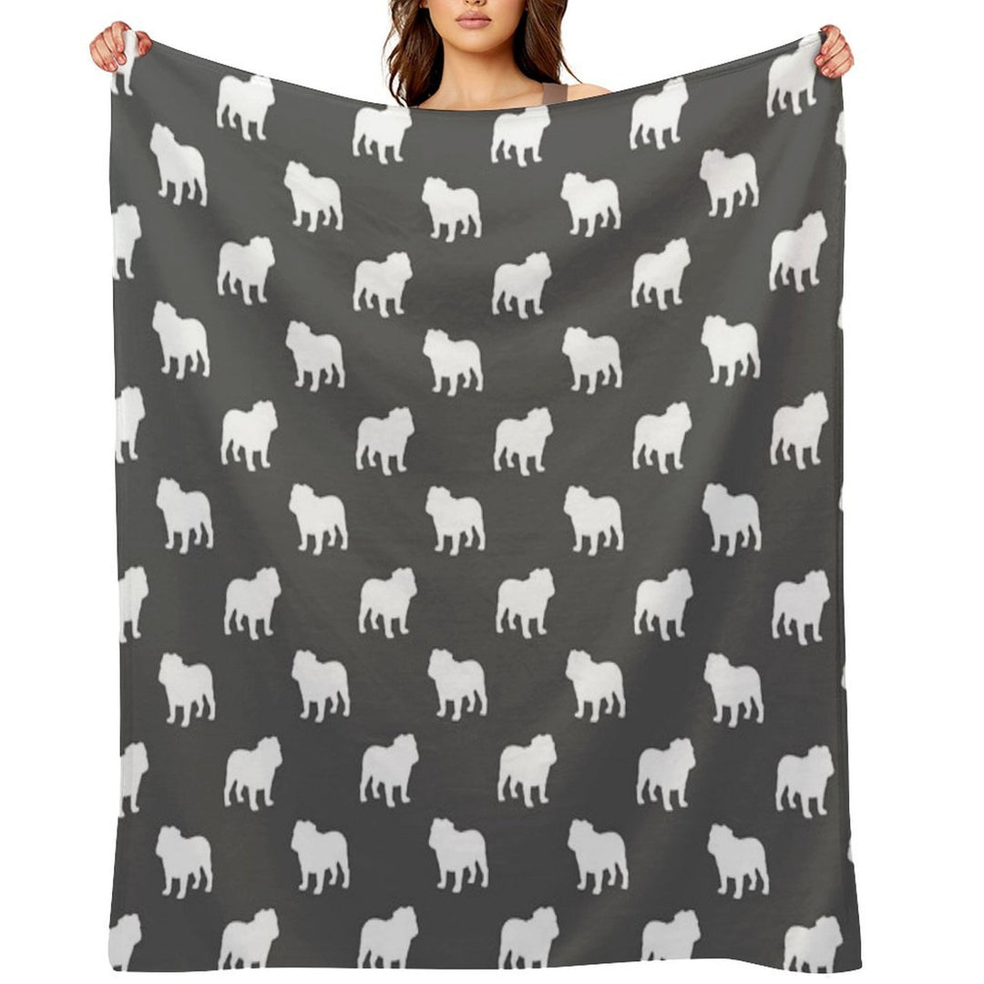 Bulldog Silhouette(s) Shrink-resistant Throw Blanket