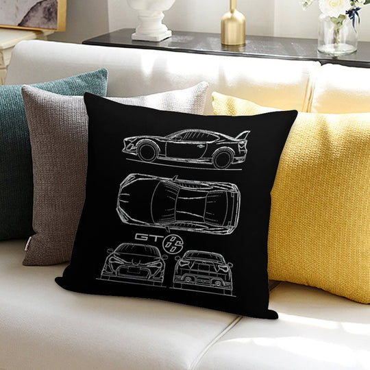 The GT86 Blueprint Soft Style Accent Throw Pillow