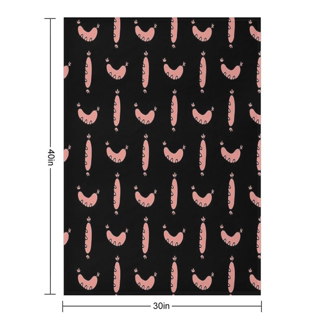 Sausages - The Breakfast of Champions Machine-washable Throw Blanket