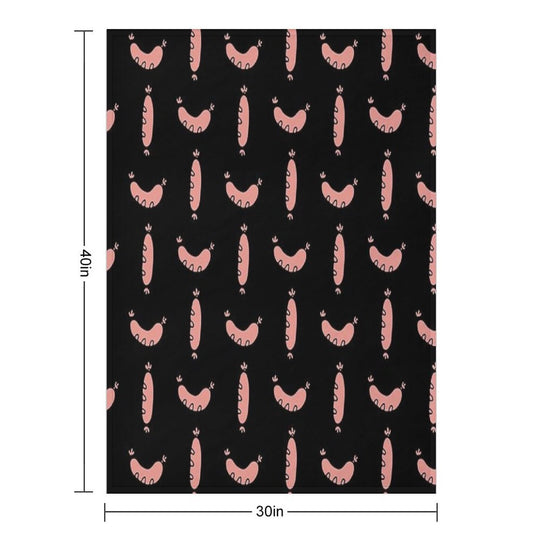 Sausages - The Breakfast of Champions Machine-washable Throw Blanket