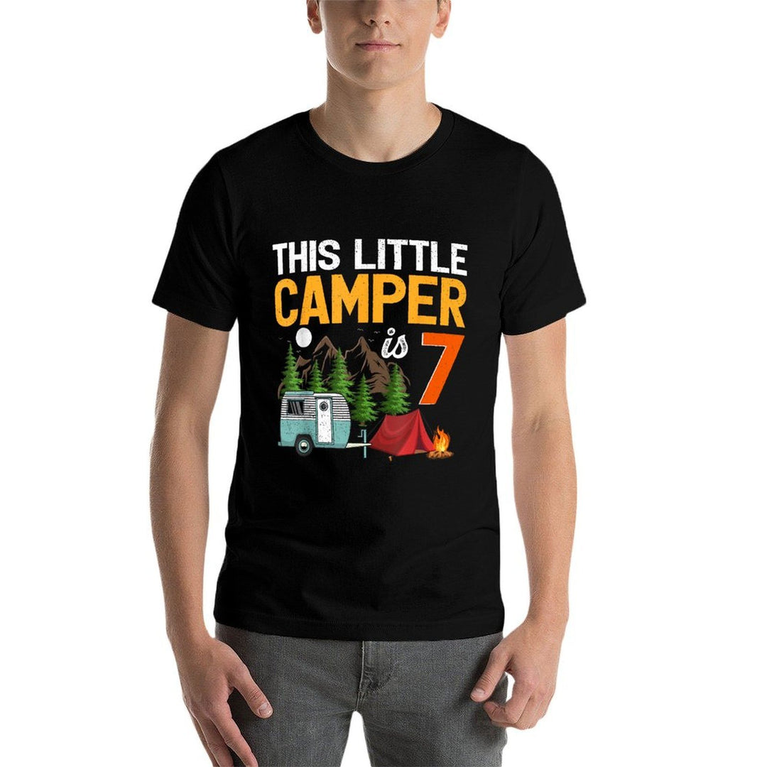 This Little Camper Is 7 Years Old Camping 7th Birthday  Easy-care T-Shirt