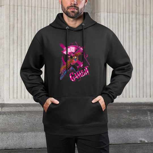 Marvel X-Men Gambit Throwing Cards Epic Shot Shape Retention Hoodie
