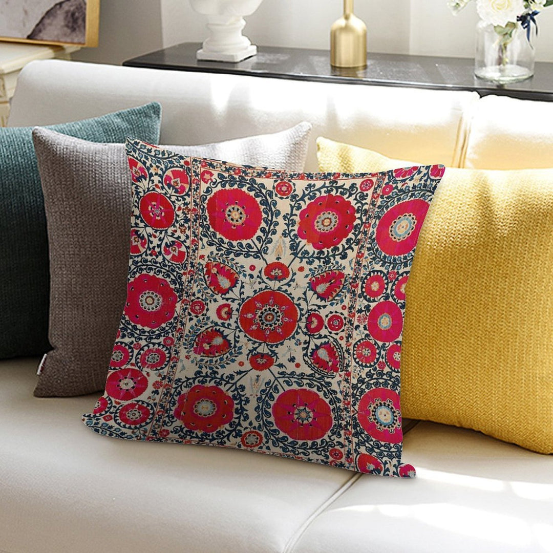 Shakhrisyabz Bokhara Uzbekistan Silk Embroidery Print Soft Home Decor Throw Pillow