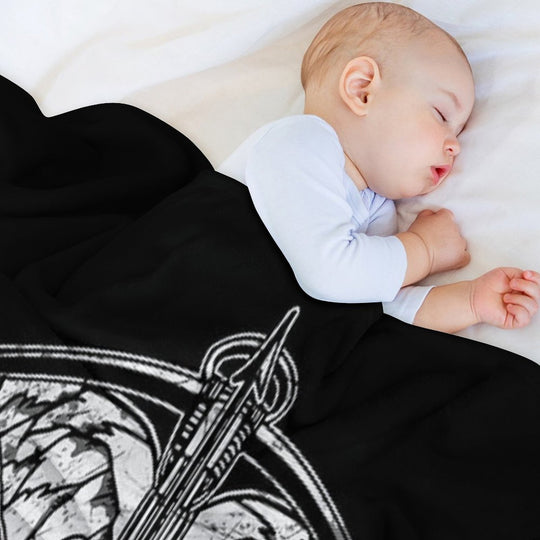 Angel Wings And Crossbow (Dirty) Durable Throw Blanket