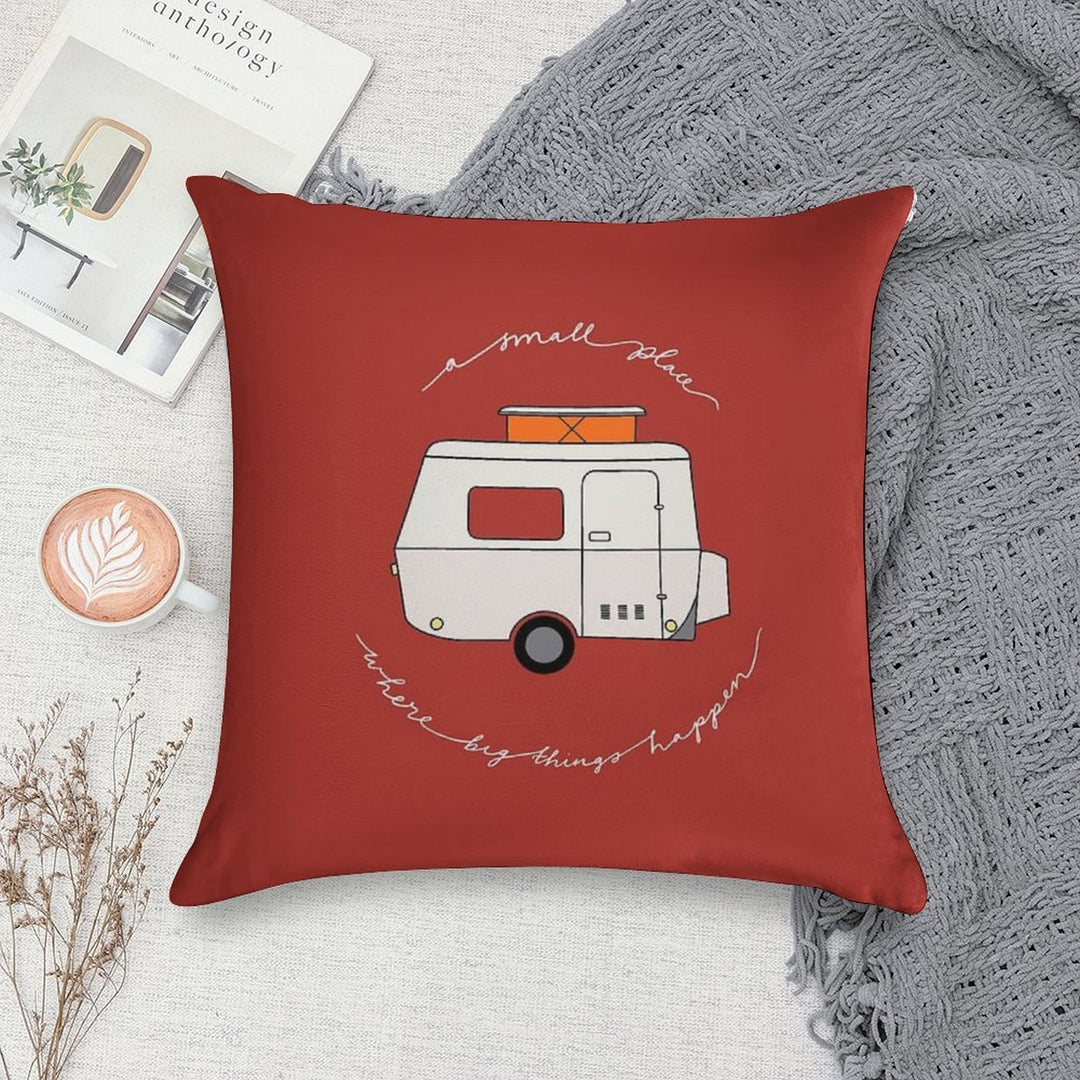 A Small Place Where Big Things Happen - Red Soft Skin-Friendly Throw Pillow