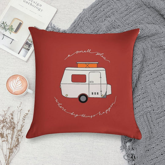 A Small Place Where Big Things Happen - Red Soft Skin-Friendly Throw Pillow