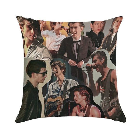Alex Turner Arctic Monkeys Collage Soft Skin-Friendly Throw Pillow