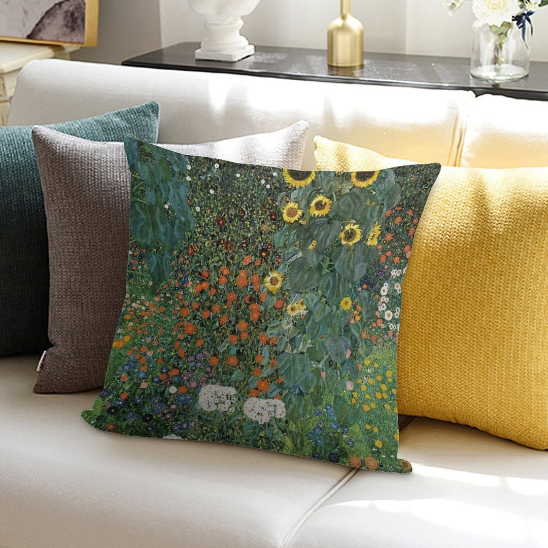 Gustav Klimt - The Sunflower Soft High-Density Material Throw Pillow