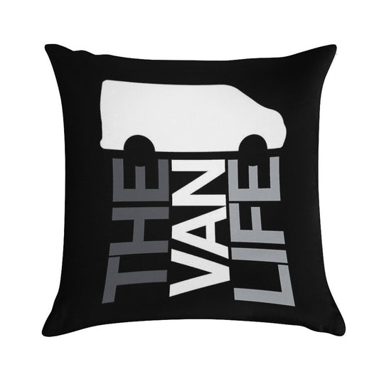 The Van Life Logo  Greyscale Soft Easy Maintenance Throw Pillow