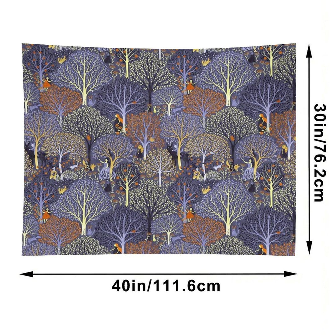 Magical Forest in Blue Tapestry