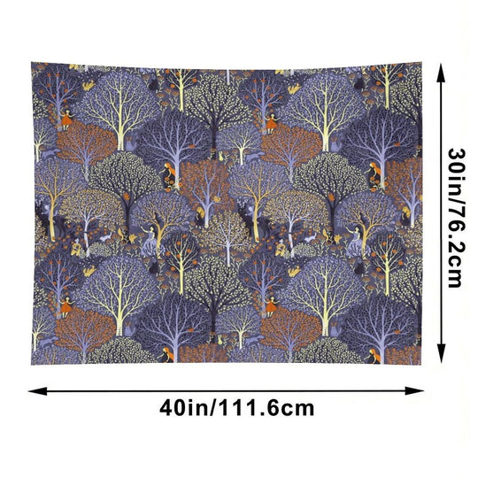 Magical Forest in Blue Tapestry