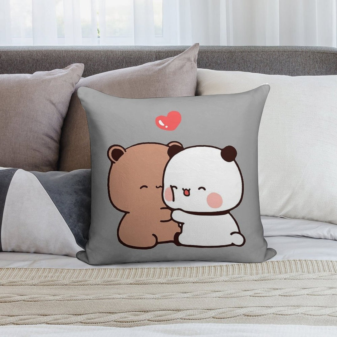 DuDu Bear And BuBu Panda Special Moment❤️ Soft Warmth Comfort Throw Pillow