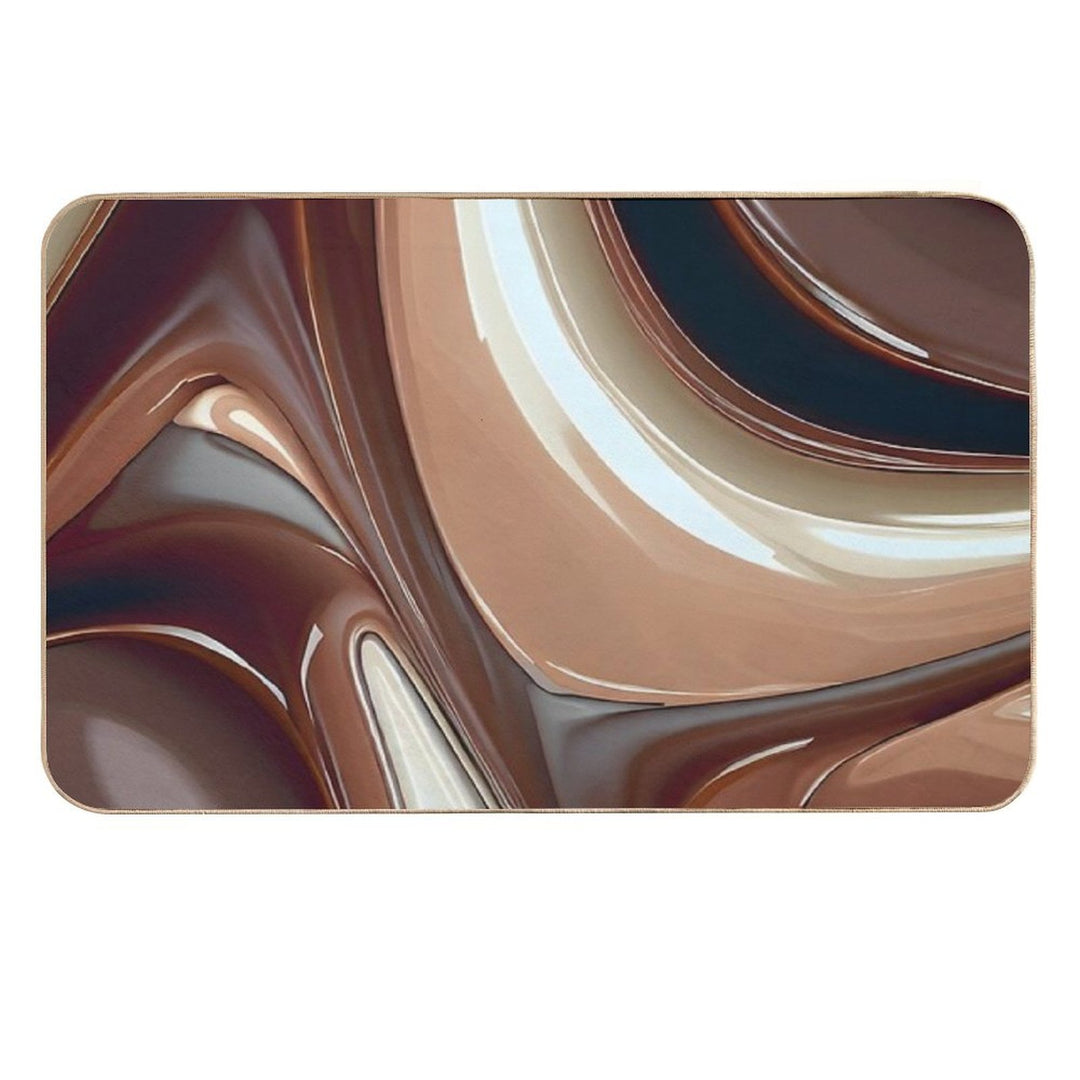 Creamy Chocolaty Marbled Flow Design III  Versatile Bath Mat