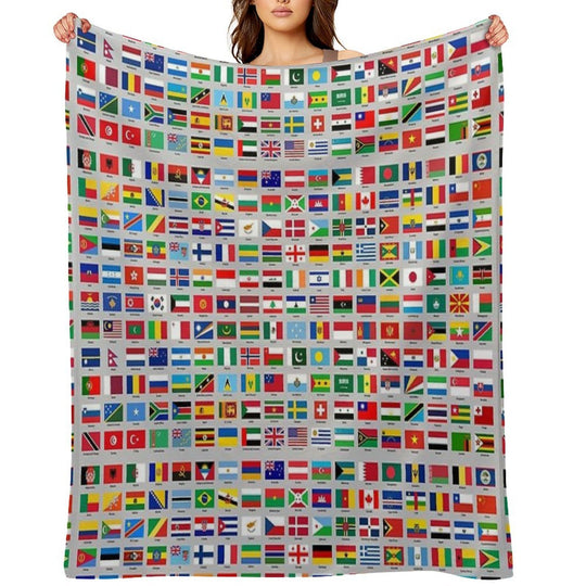 All of The Current World Flags Every Nation Eco-conscious Throw Blanket