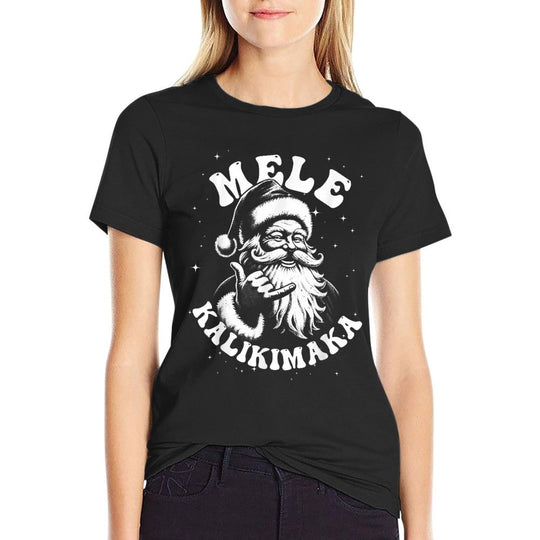 Retro Christmas Surf, Mele Kalikimaka Santa Shaka Hawaii  Versatile T-Shirt