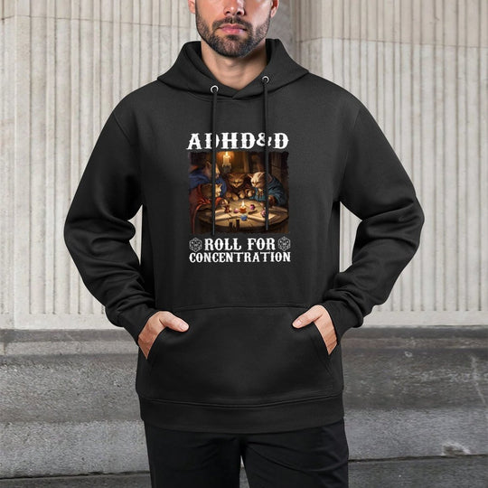 ADHDD Roll For Concentration Vintage Art Cats Lovers Gaming Machine Washable Hoodie