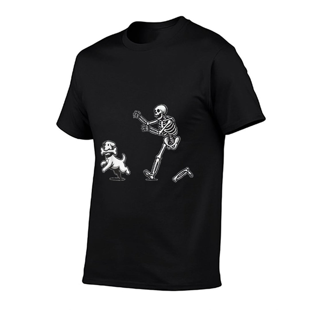 Skeleton Dog Halloween Skeleton Chasing Dog  Breathable T-Shirt
