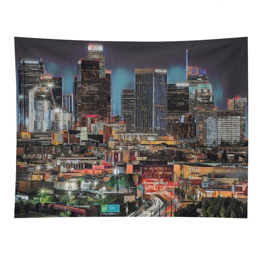 Los Angeles at Night Tapestry