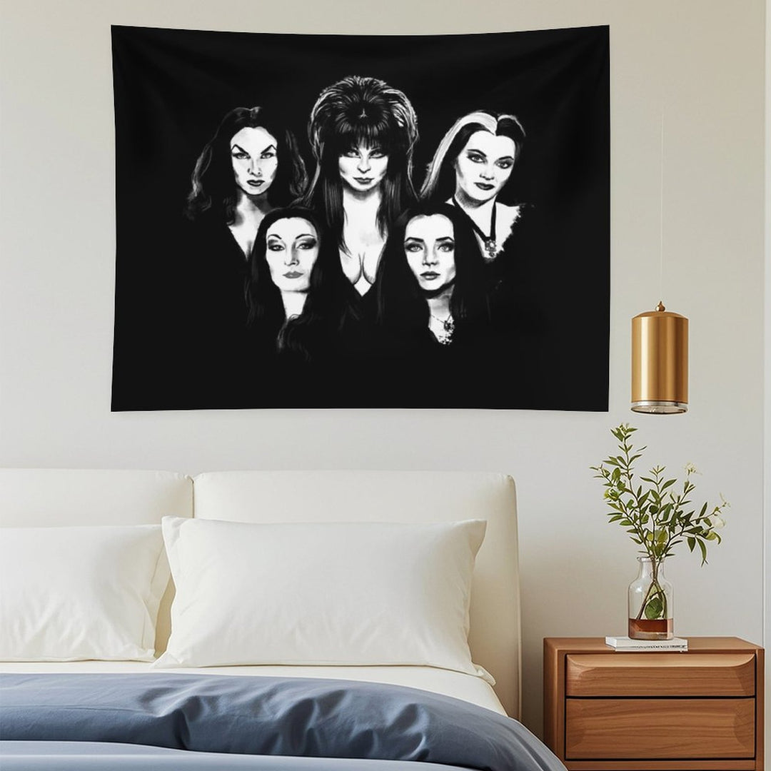 Goth Queens - Elvira, Vampira, Lily, Morticia Tapestry