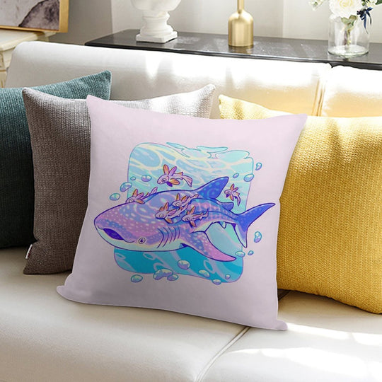Whale Shark Anatomy Soft Hidden Zipper Throw Pillow
