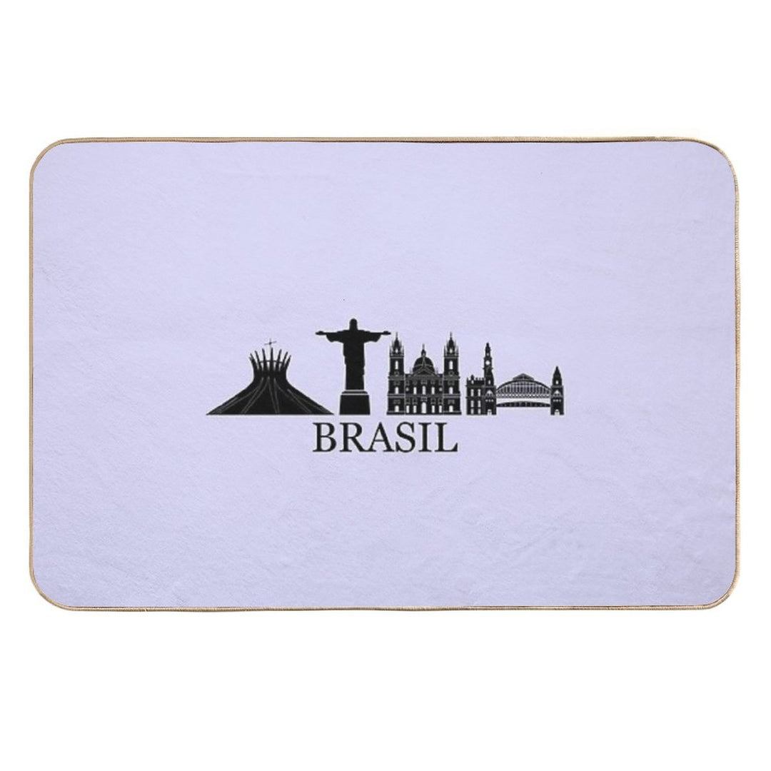 Brazil Landmarks  Fade-Resistant Bath Mat