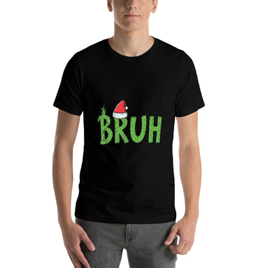 Christmas Bruh Santa Hat Funny Xmas Meme Humor Men Women Kid  Soft T-Shirt