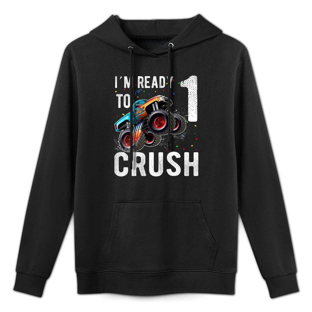 Kids Kids Monster Truck 1 Year Old 1st Birthday Boy Monster Versatile Streetwear Hoodie