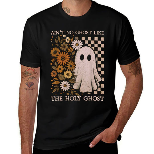 Retro Boho Aint No Ghost Like The Holy Ghost, Christian  Heathered Texture T-Shirt