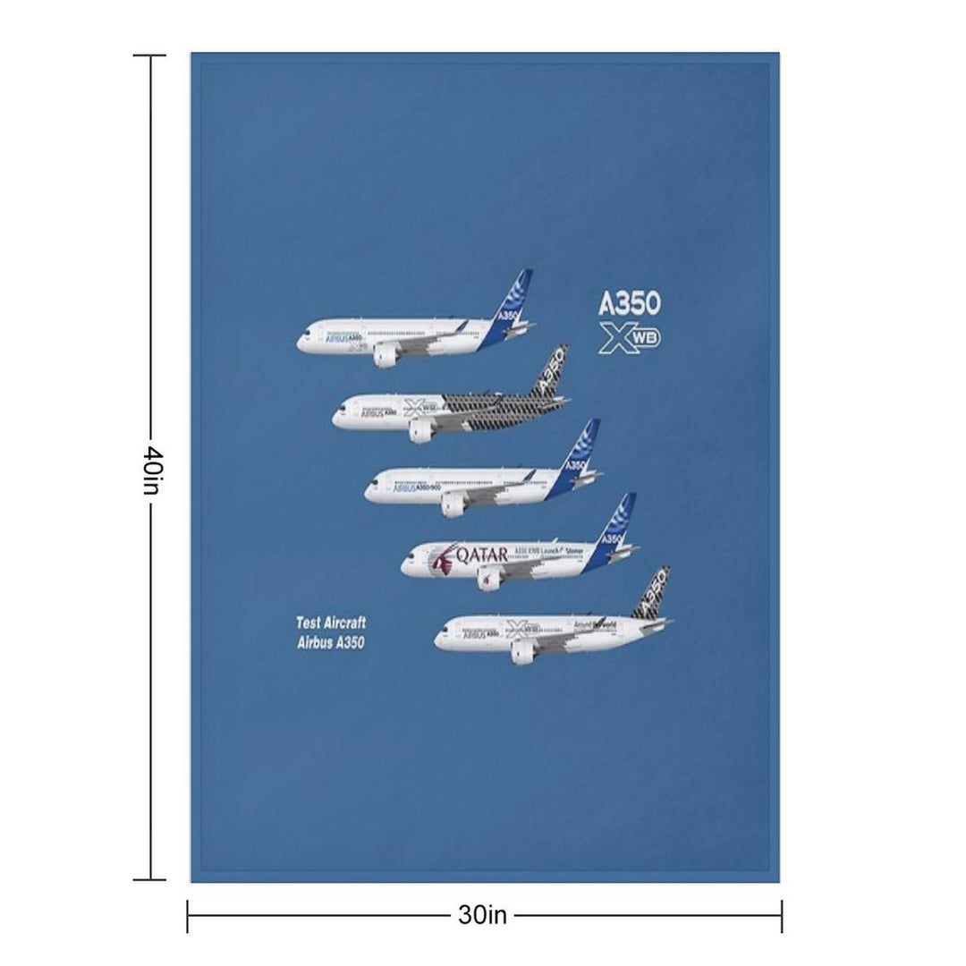Airbus A350 Test Aircraft Fleet Illustration Travel-friendly Throw Blanket