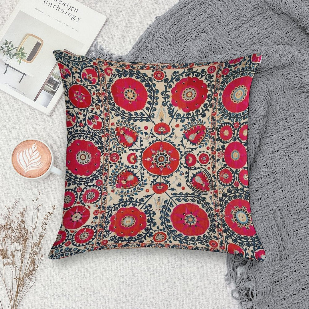 Shakhrisyabz Bokhara Uzbekistan Silk Embroidery Print Soft Home Decor Throw Pillow