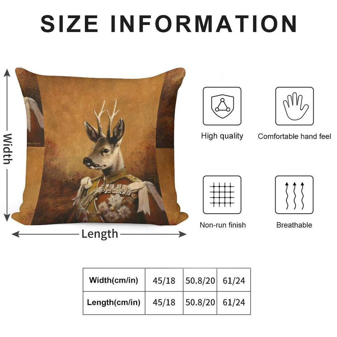 Regal Roe Deer Soft Decorative Cover Throw Pillow