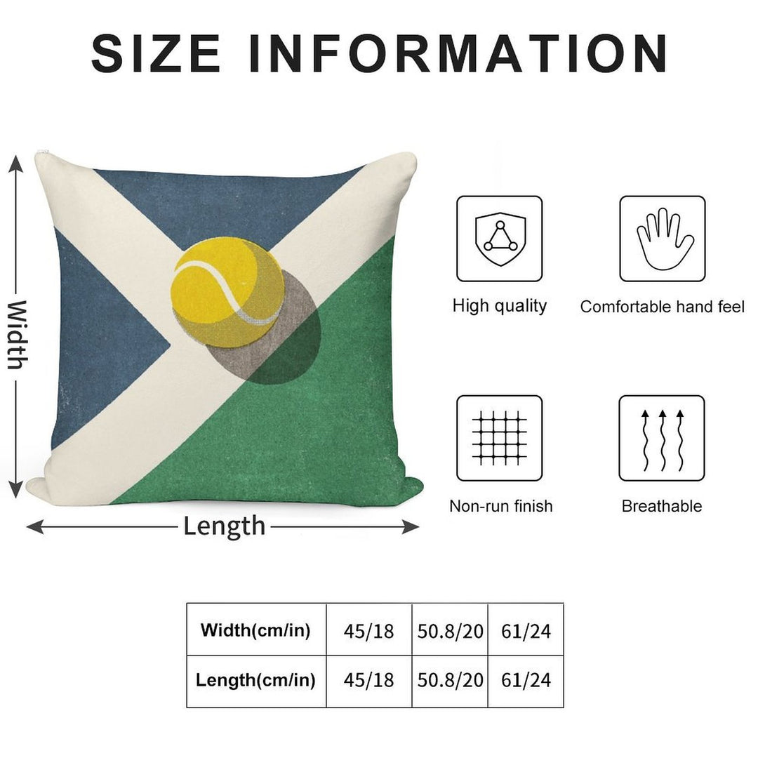 BALLS  Tennis (Hard Court) Soft Shrink-Resistant Throw Pillow