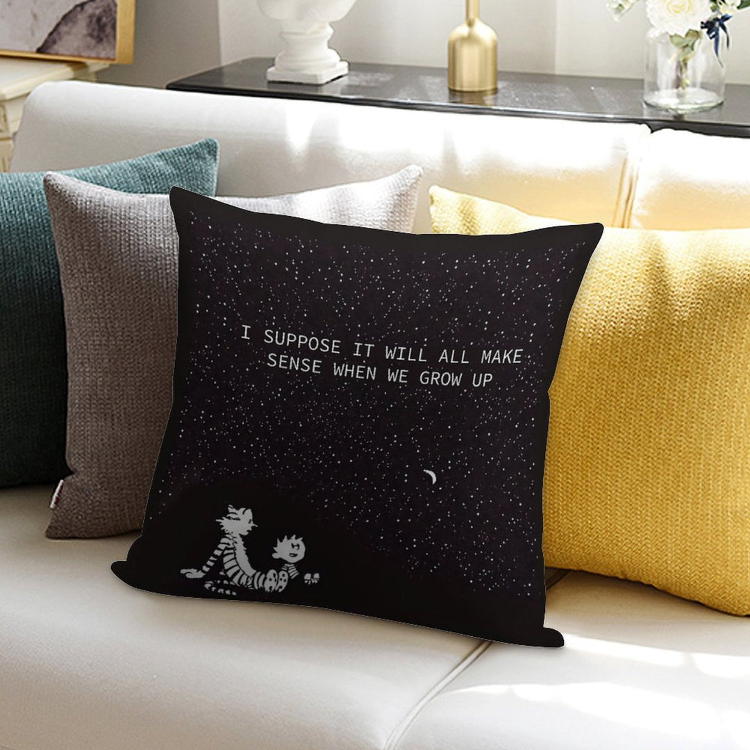Calvin And Hobbes Stars Soft Easy Maintenance Throw Pillow