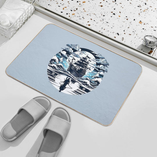 Samurai Ghost Ship  Pet-Safe Bath Mat