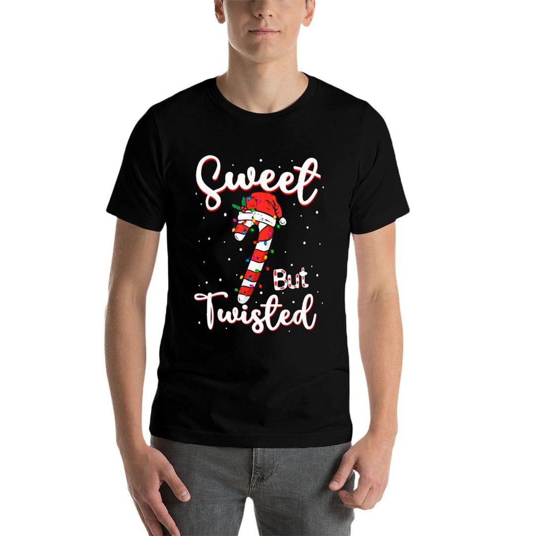 Sweet But Twisted Funny Christmas Candy Cane Xmas Holiday  Fade-proof Color T-Shirt