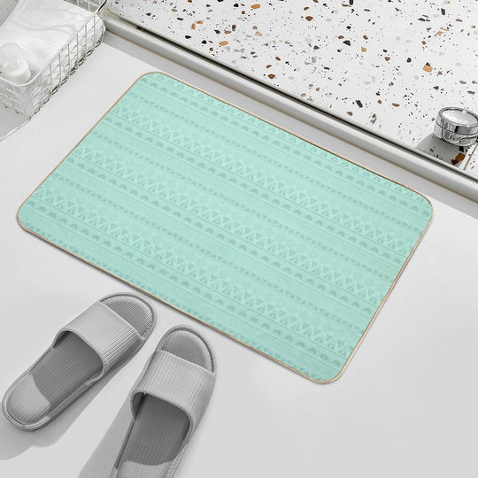 Mint Ornament  Rapid-Drying Bath Mat