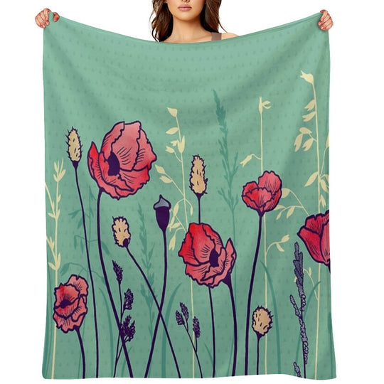 Summer Field Plush Throw Blanket