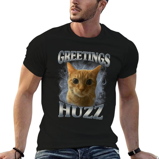 Gen Alpha Humor Cat Lollipop Funny Greetings Huzz Meme  Wrinkle-resistant T-Shirt
