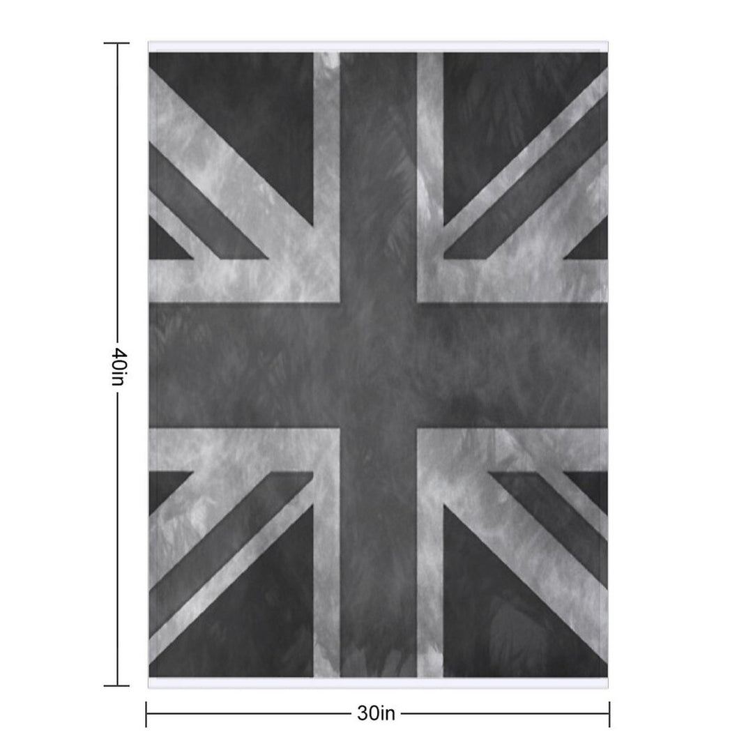 Greyscale Distressed Union Jack Lightweight Throw Blanket