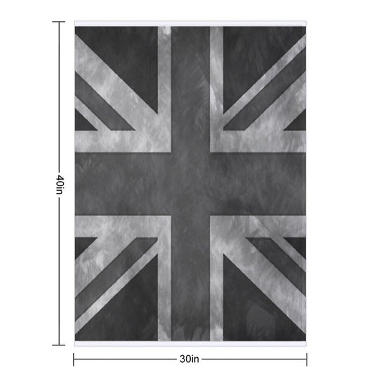 Greyscale Distressed Union Jack Lightweight Throw Blanket